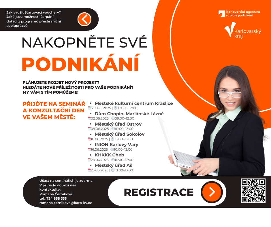 Karlovarská agentura rozvoje podnikání zve na konzultační dny zaměřené na podporu podnikání v region